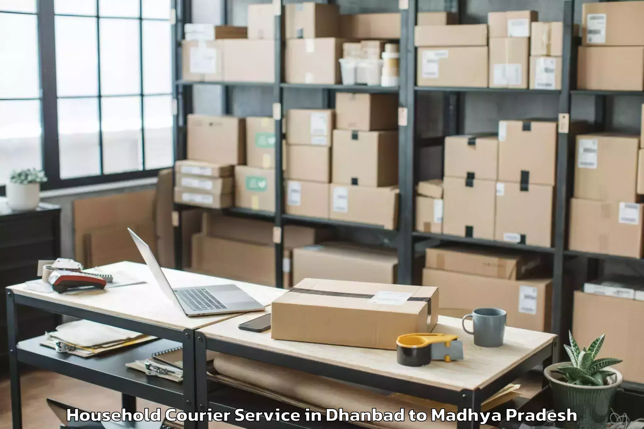 Book Dhanbad to Malwanchal University Indore Household Courier Online